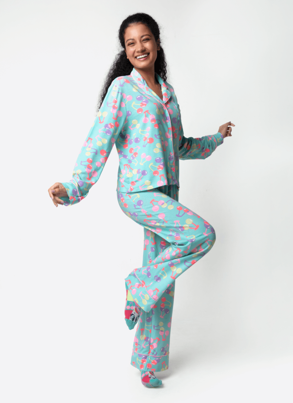 Pijama-Manga-Longa-Viscolycra-Feminino-Unicornio-Cherry