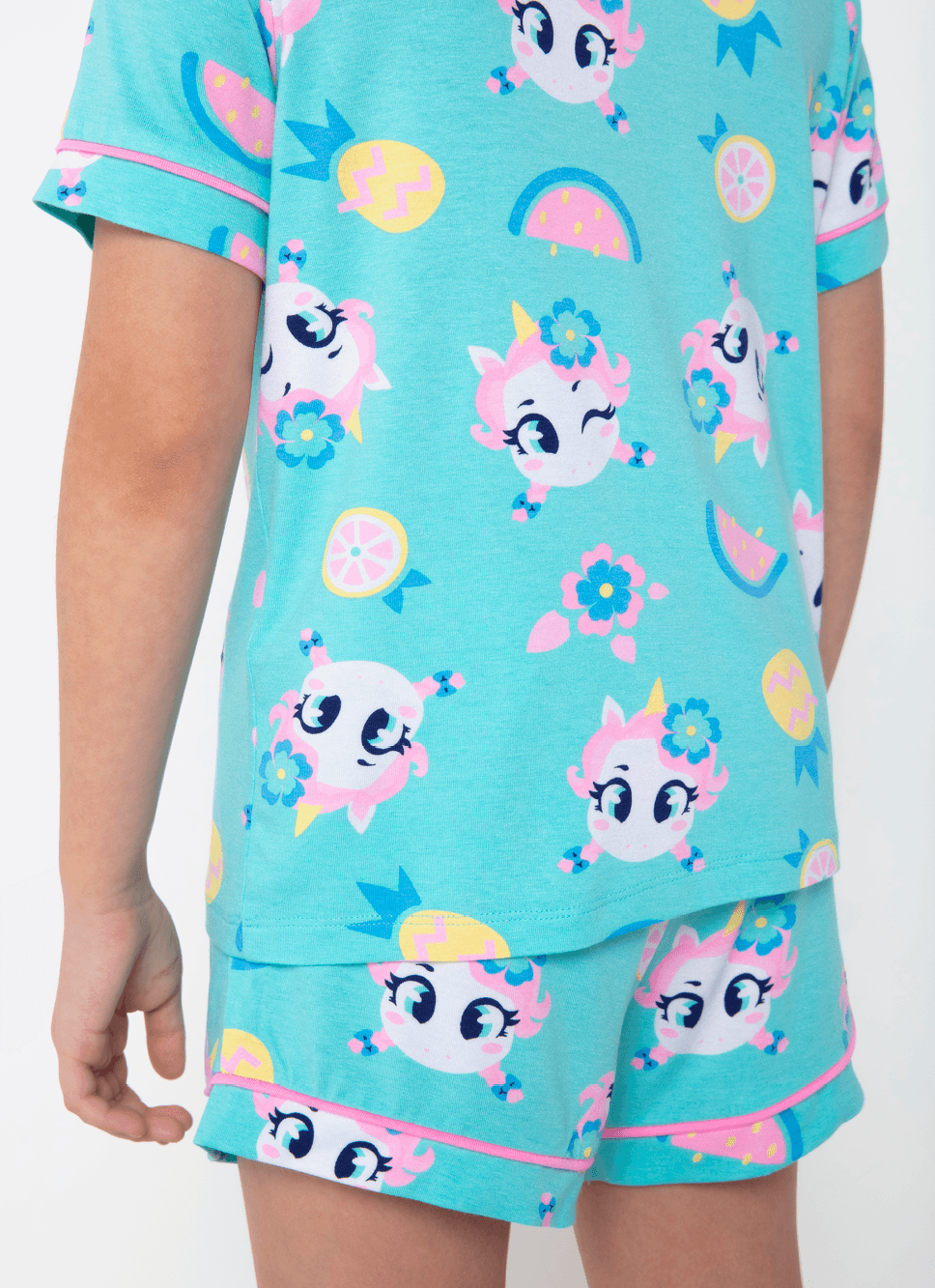 Pijama-Manga-Curta-Viscolycra-Menina-Unicornio-Aloha