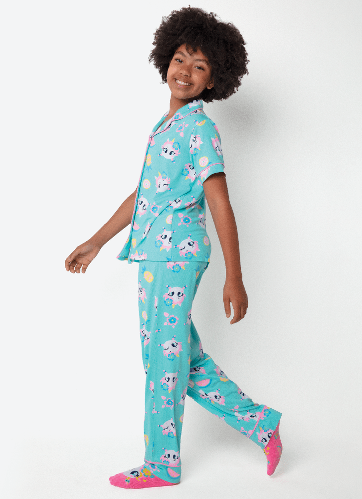 Pijama-Manga-Curta-Viscolycra-Menina-Teen-Unicornio-Aloha