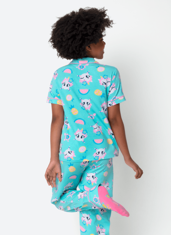 Pijama-Manga-Curta-Viscolycra-Menina-Teen-Unicornio-Aloha