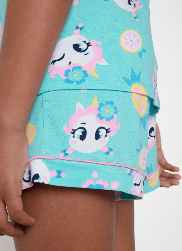 Pijama-Manga-Curta-Viscolycra-Menina-Teen-Unicornio-Aloha