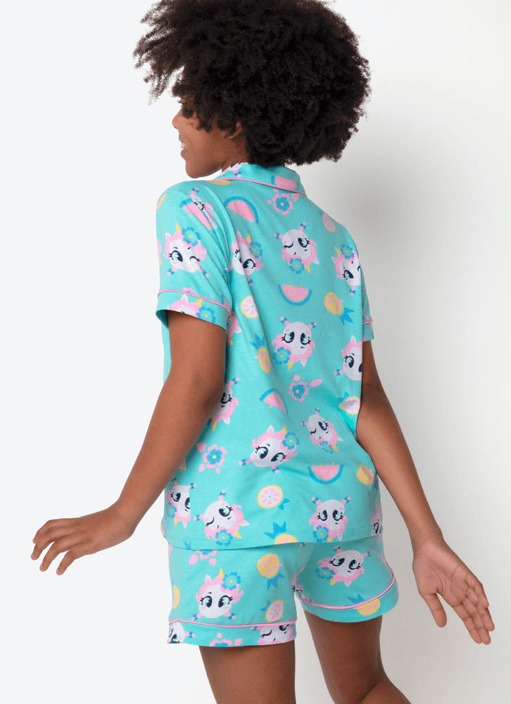 Pijama-Manga-Curta-Viscolycra-Menina-Teen-Unicornio-Aloha