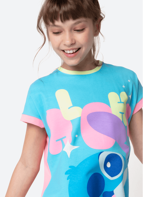 Camisola Manga Curta Viscolycra Menina Teen Stitch