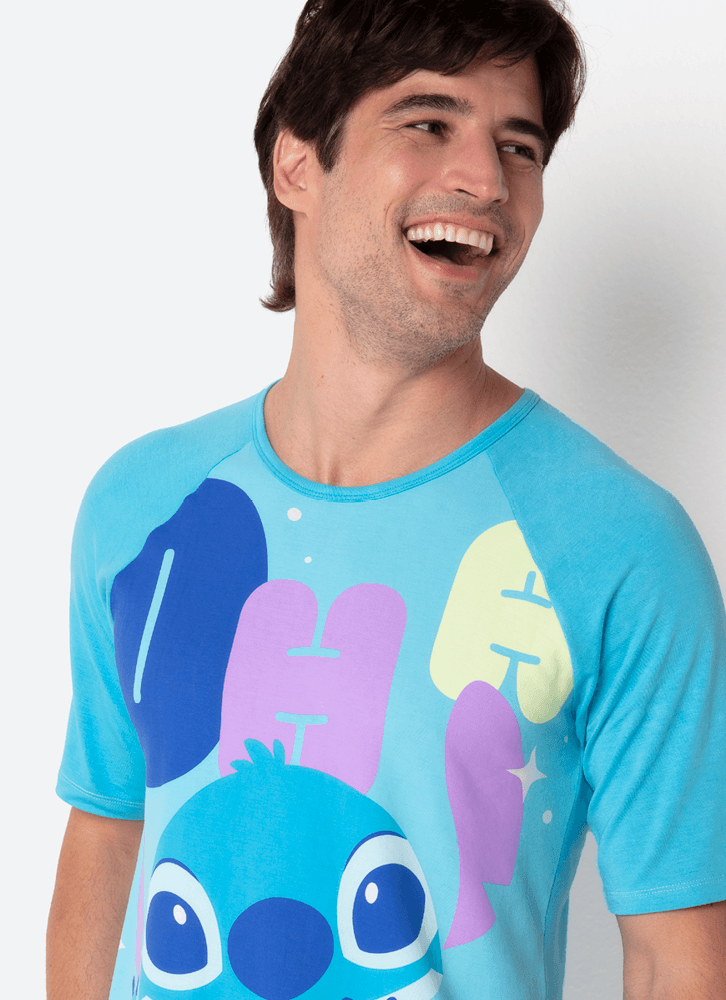 Pijama-Manga-Curta-Viscolycra-Masculino-Stitch