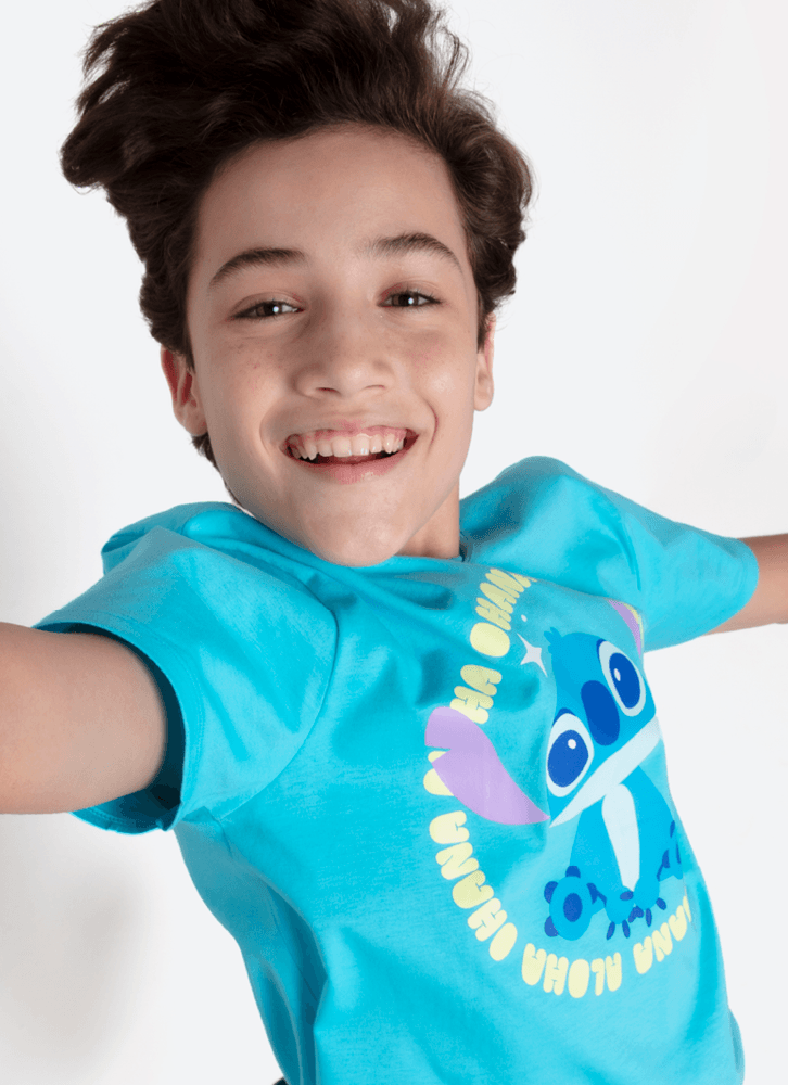 Pijama-Manga-Curta-Algodao-Menino-Teen-Stitch