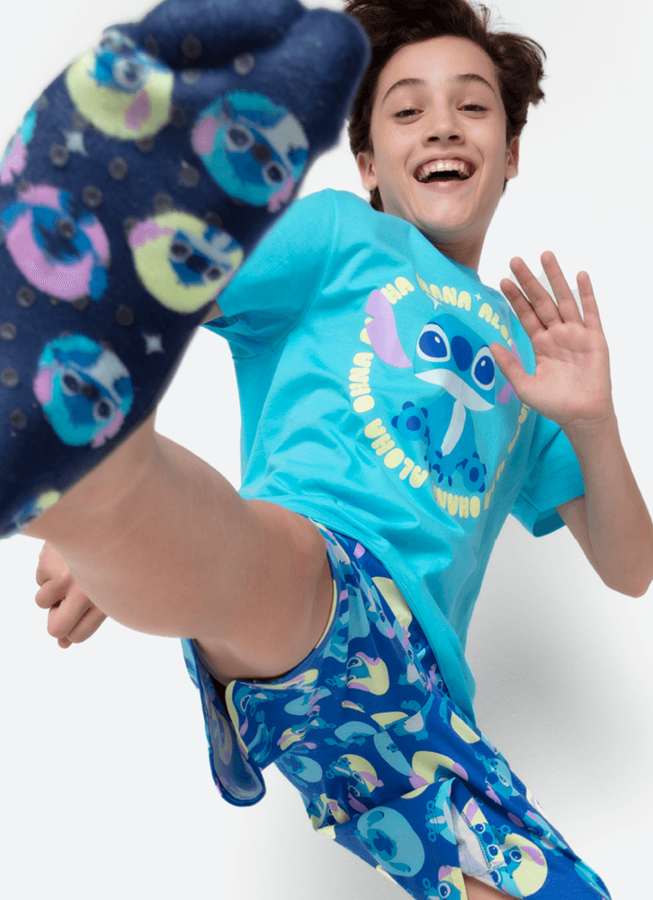 Pijama-Manga-Curta-Algodao-Menino-Teen-Stitch