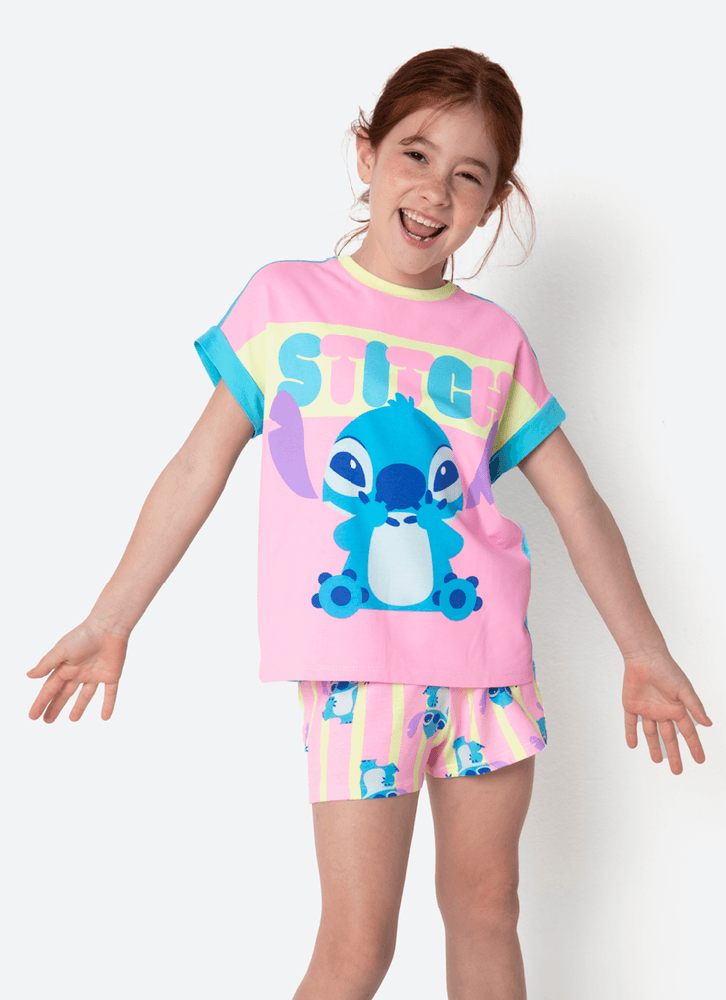 Pijama-Manga-Curta-Viscolycra-Menina-Stitch