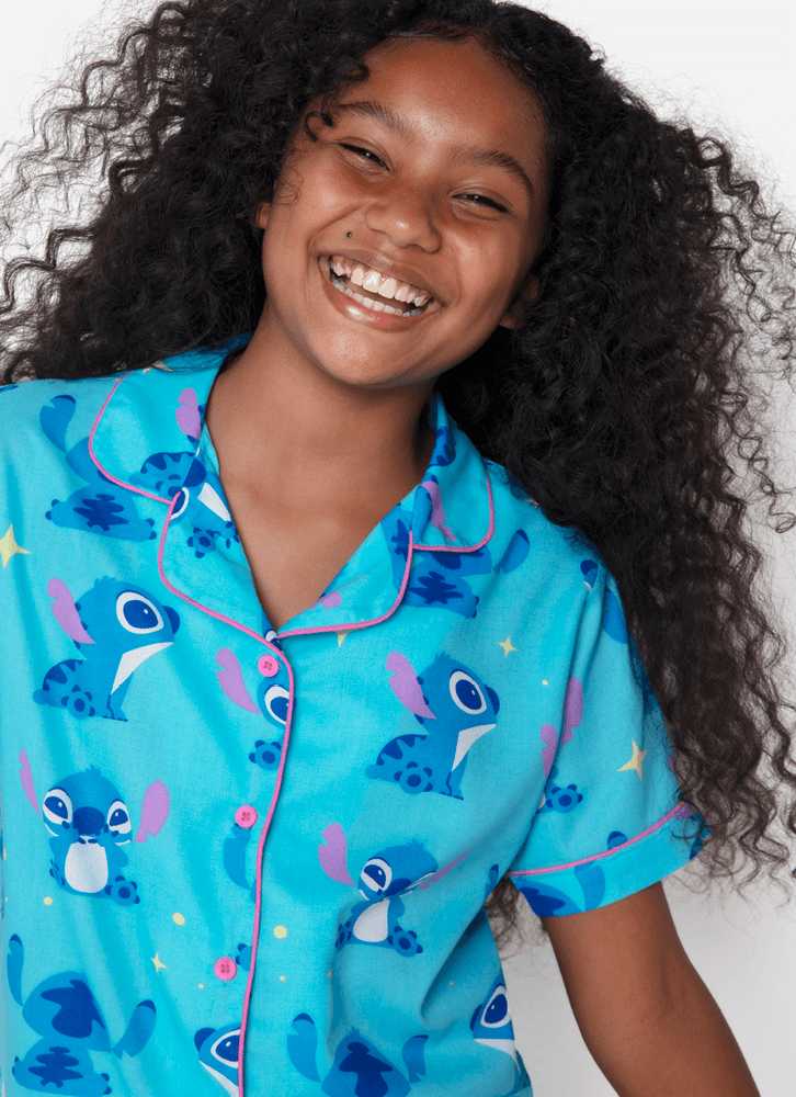 Pijama-Manga-Curta-Viscose-Menina-Teen-Stitch
