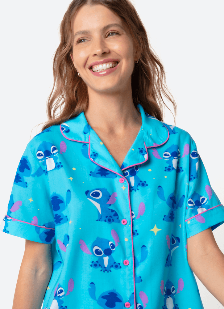 Pijama-Manga-Curta-Viscose-Feminino-Stitch