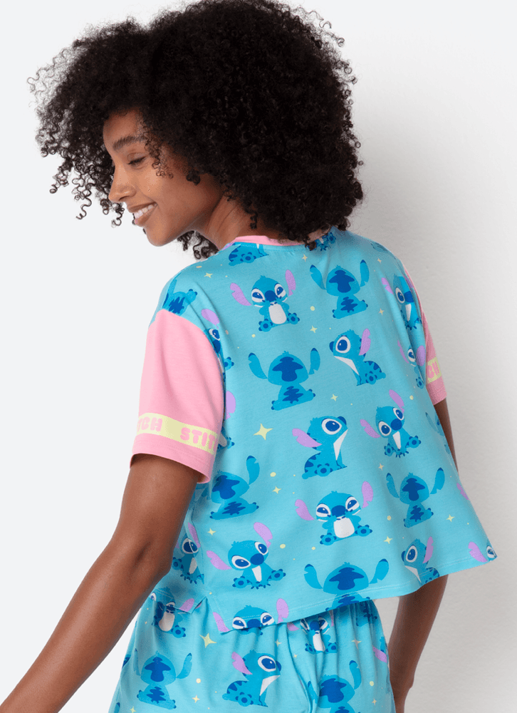 Pijama-Manga-Curta-Viscolycra-Feminino-Stitch