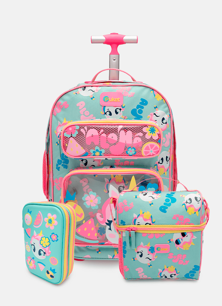 Kit-Mochila-com-Rodinha-Lancheira-e-Estojo-Unicornio-Aloha