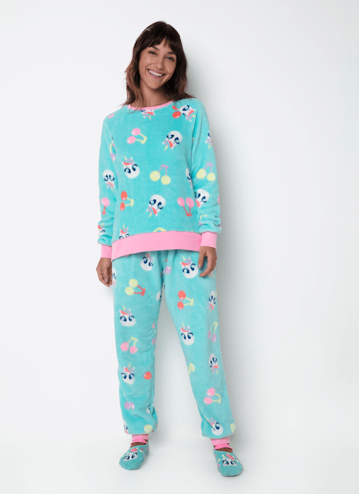 Pijama-Manga-Longa-Soft-Feminino-Estampado-Unicornio-Cherry