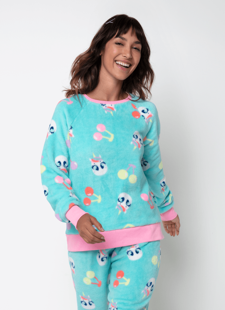 Pijama-Manga-Longa-Soft-Feminino-Estampado-Unicornio-Cherry