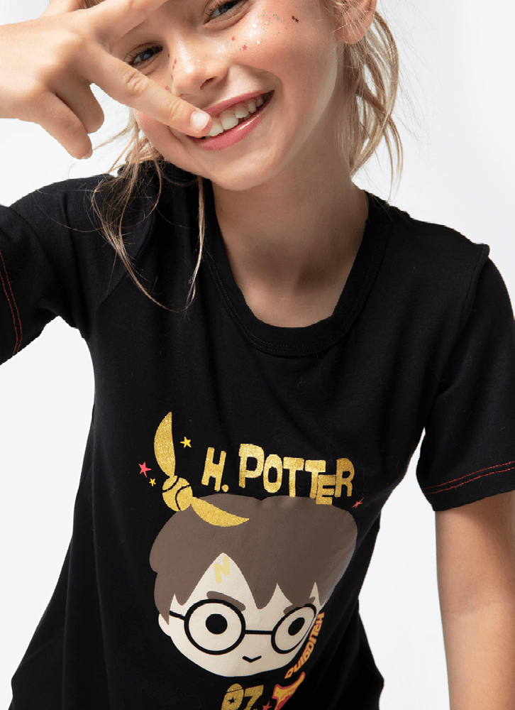 Pijama-Manga-Curta-Menina-Viscolycra-Preto-Harry-Potter