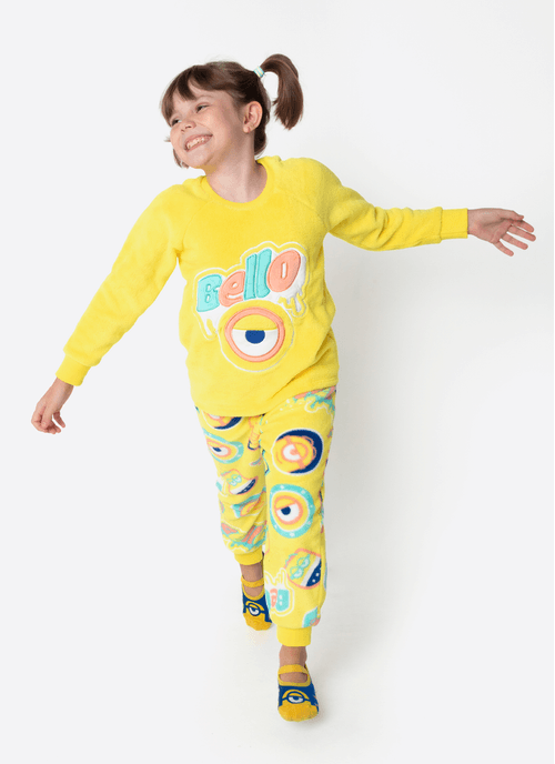 Pijama Manga Longa Soft Unissex Kids Minions