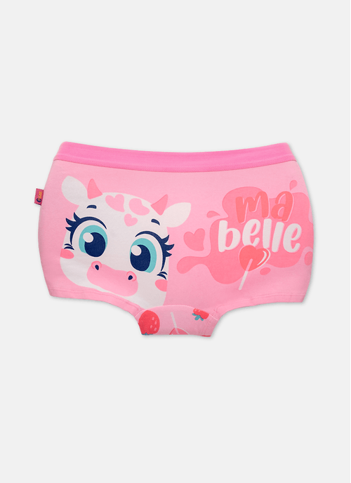 Calcinha BodyShorts Algodão Menina Teen Vaca Romântica