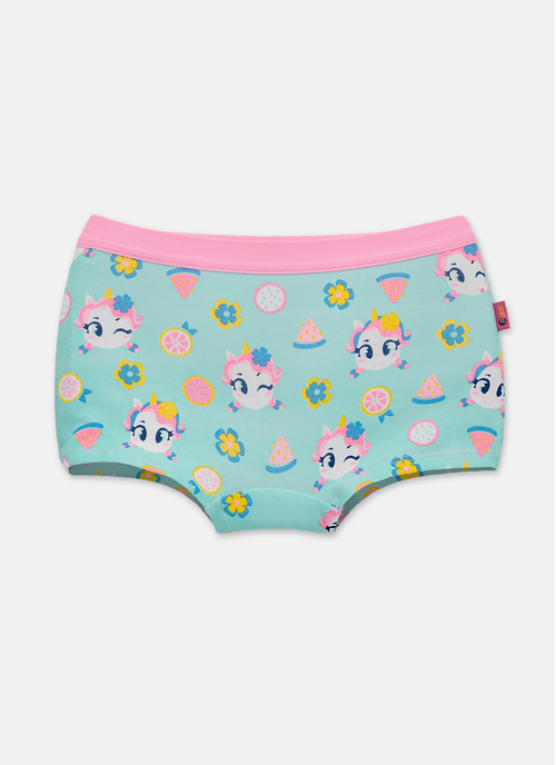 Calcinha BodyShorts Algodão Menina Teen Unicórnio Aloha