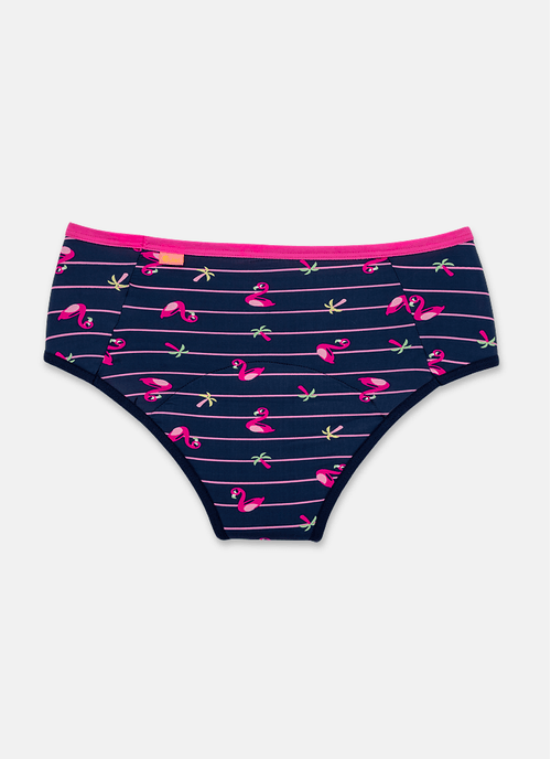 Calcinha Boneca Microfibra Menina Teen Flamingo