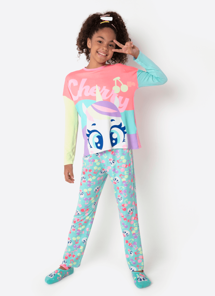 Pijama-Manga-Longa-Viscolycra-Menina-Teen-Unicornio-Cherry