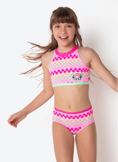 Biquíni Quadriculado Menina Teen Panda Miami