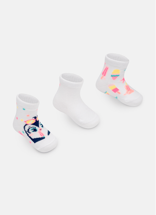 Kit com 3 meias Bebê Menina Pinguim
