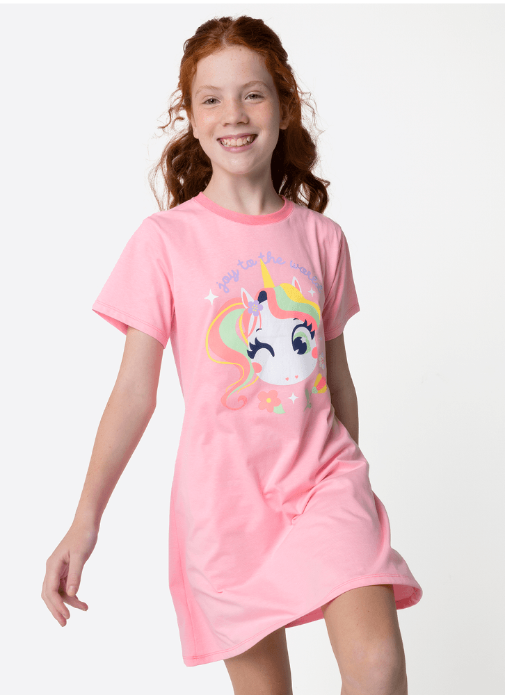 Camisola-Manga-Curta-Algodao-Menina-Teen-Unicornio-Encantado