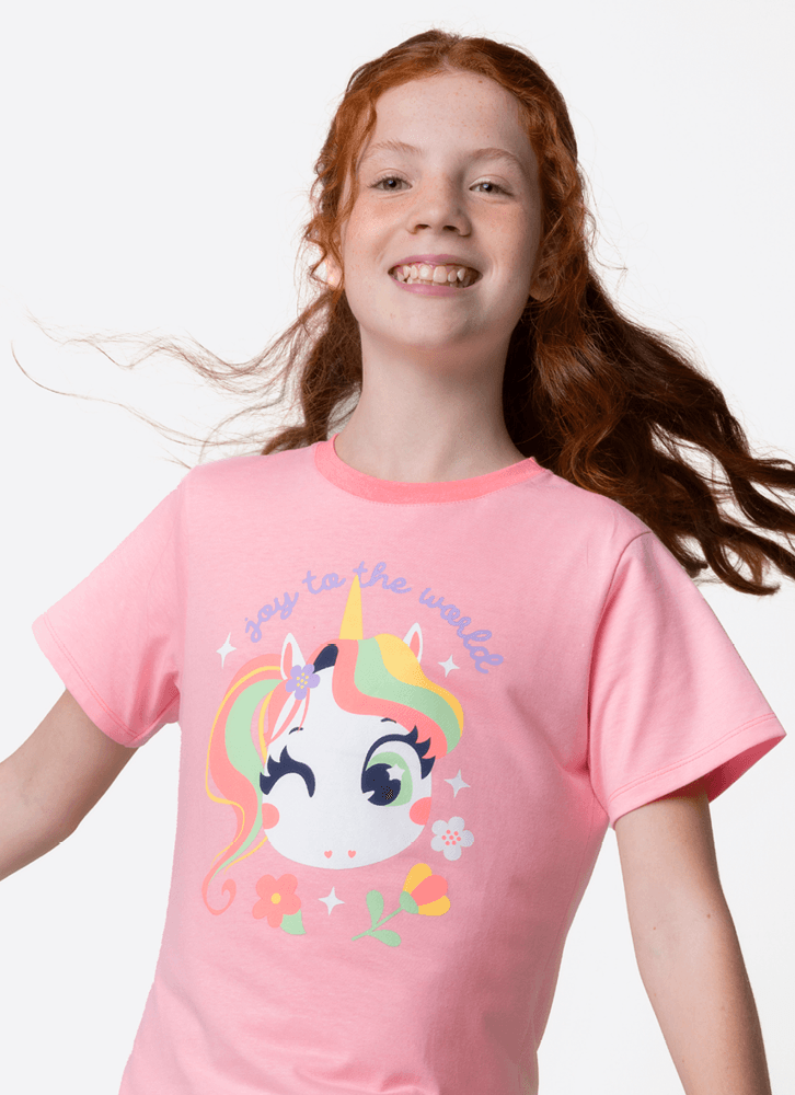 Camisola-Manga-Curta-Algodao-Menina-Teen-Unicornio-Encantado