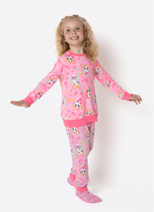 Pijama Manga Longa Menina Unicórnio Encantado