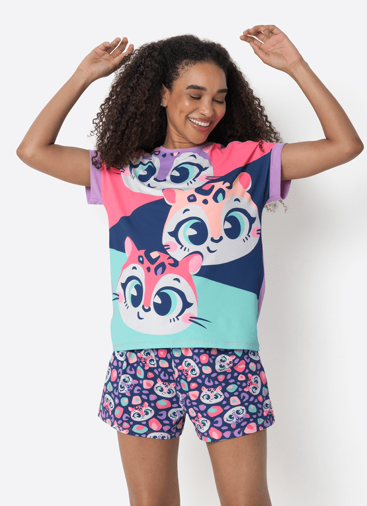 Pijama-Manga-Curta-Feminino-Onca