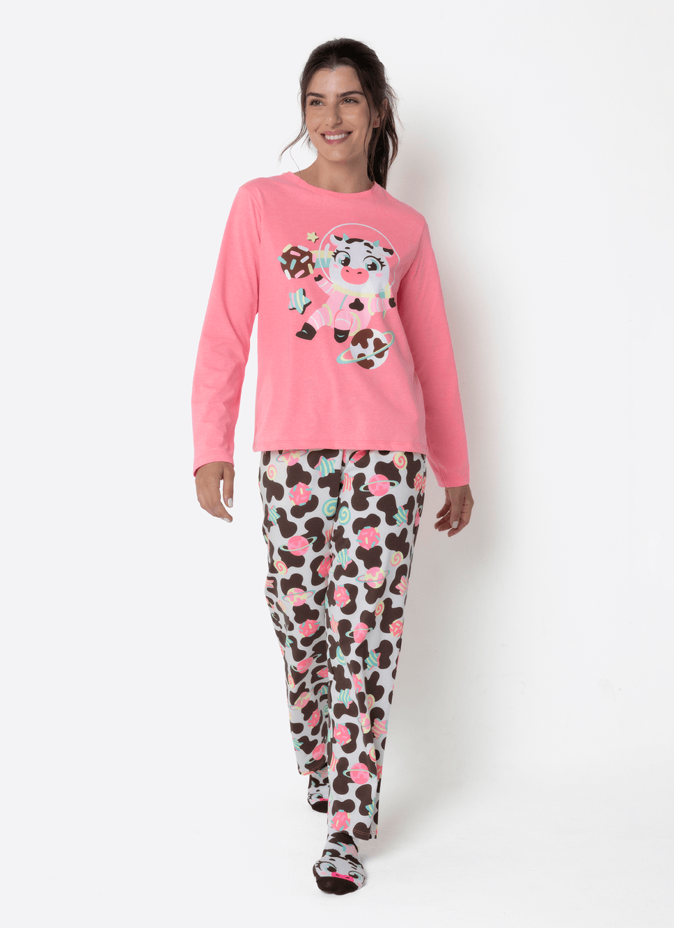 Pijama-Manga-Longa-Algodao-Feminino-Vaca-Chocolate