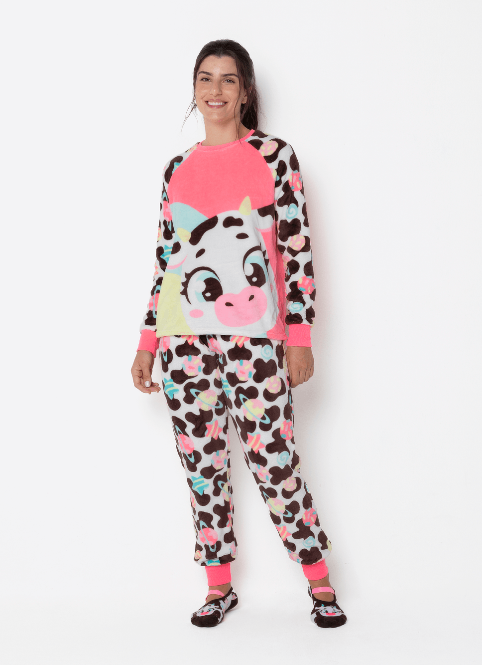 Pijama-Manga-Longa-Soft-Feminino-Vaca-Chocolate