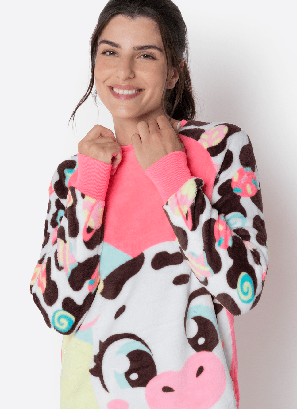 Pijama-Manga-Longa-Soft-Feminino-Vaca-Chocolate