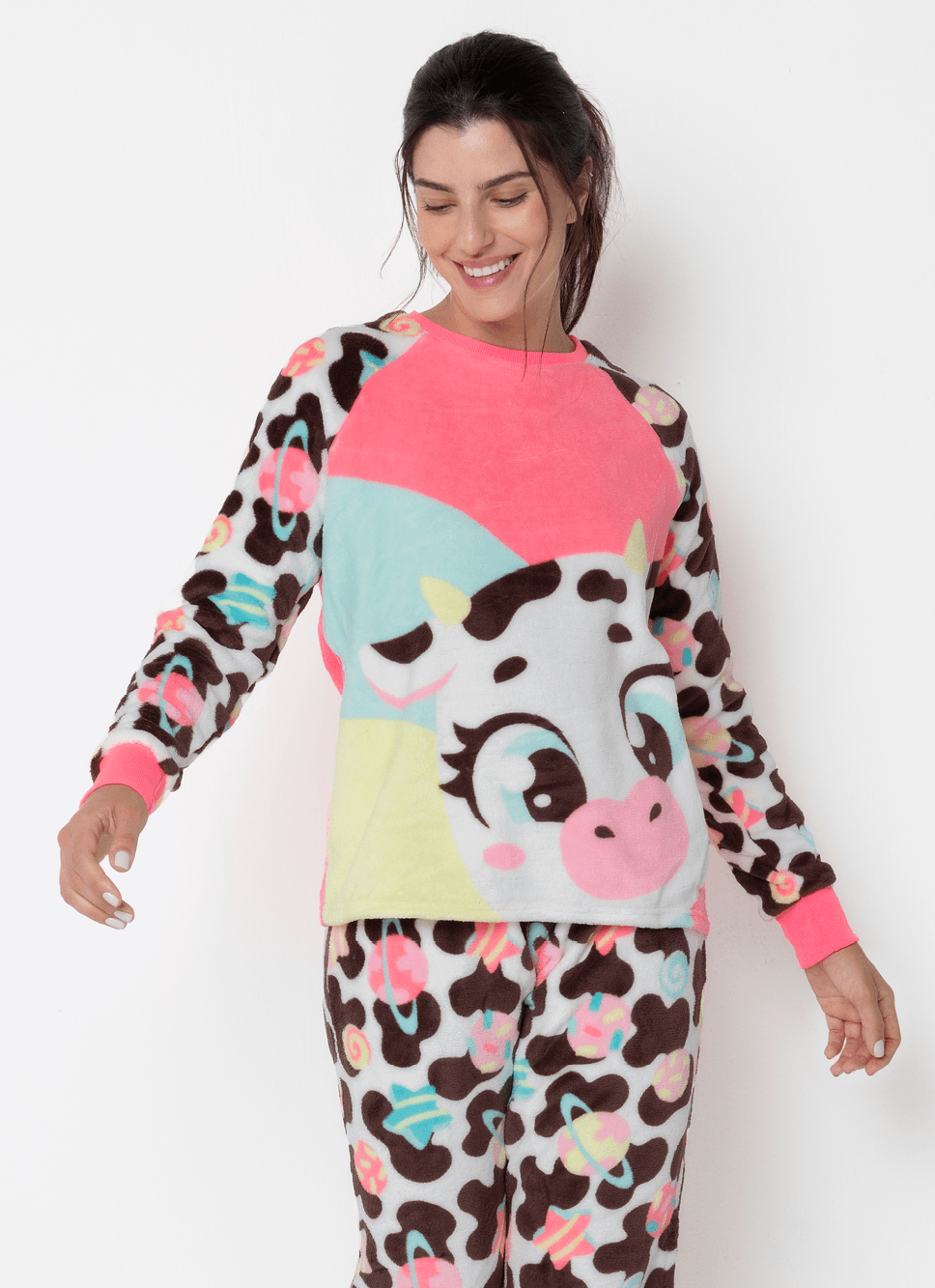 Pijama-Manga-Longa-Soft-Feminino-Vaca-Chocolate