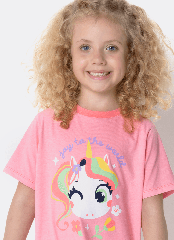 Camisola-Manga-Curta-Algodao-Menina-Unicornio-Encantado