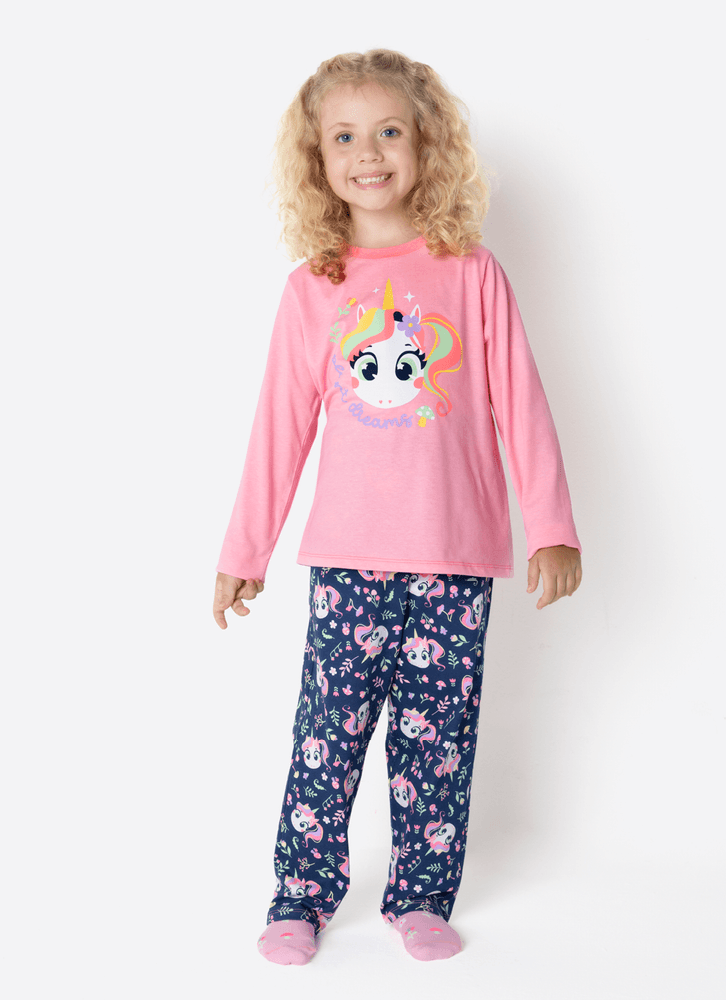 Pijama-Manga-Longa-Algodao-Menina-Unicornio-Encantado