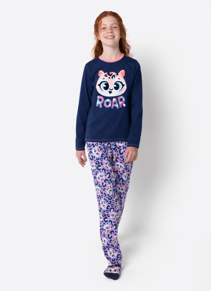 Pijama-Manga-Longa-Algodao-Menina-Teen-Onca