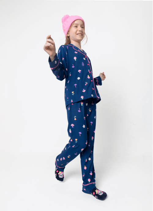 Pijama Manga Longa Viscose Menina Teen Unicórnio Encantado