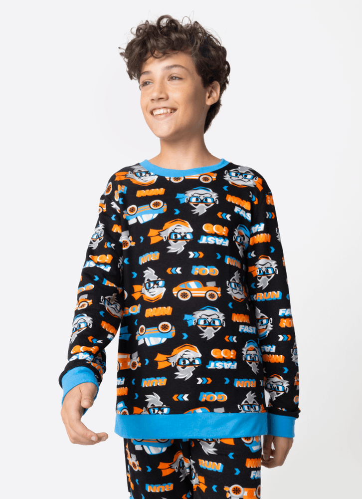 Pijama-Manga-Longa-Ultra-Visco-Menino-Teen-Gorila-Racing