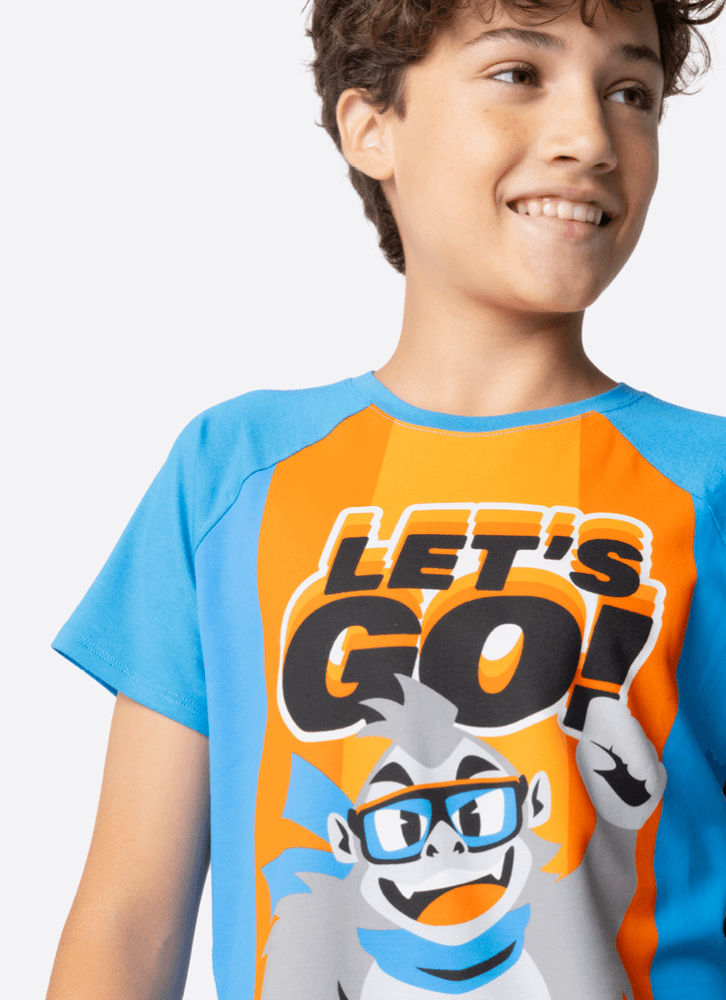 Pijama-Manga-Curta-Menino-Teen-Gorila-Racing