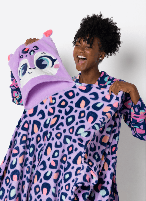 Manta Com Capuz Soft Onça