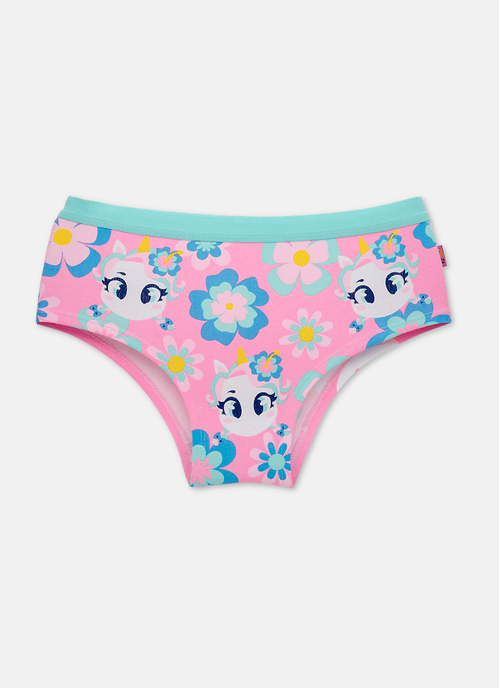 Calcinha Caleçon Algodão Feminina Estampada Unicórnio Aloha