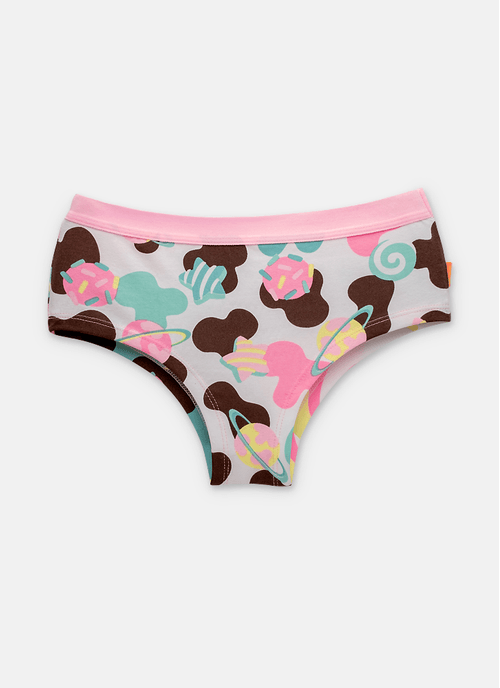 Calcinha Caleçon Menina Teen Vaca Chocolate