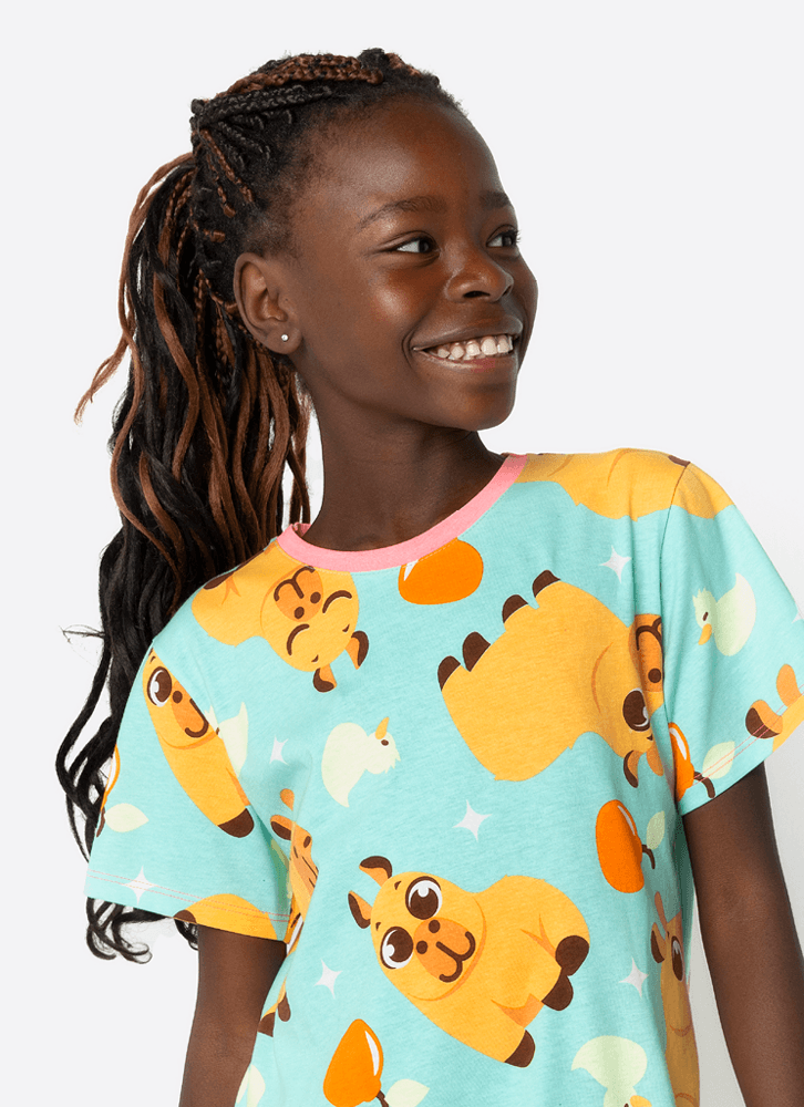 Camisola-Manga-Curta-Algodao-Menina-Teen-Capivara-Vibes