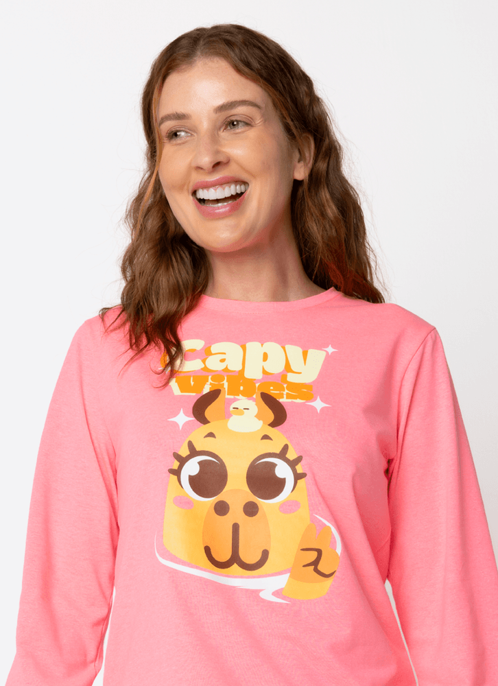 Pijama-Manga-Longa-Algodao-Feminino-Capivara-Vibes