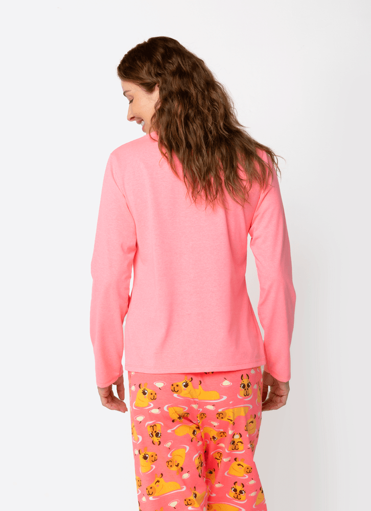 Pijama-Manga-Longa-Algodao-Feminino-Capivara-Vibes