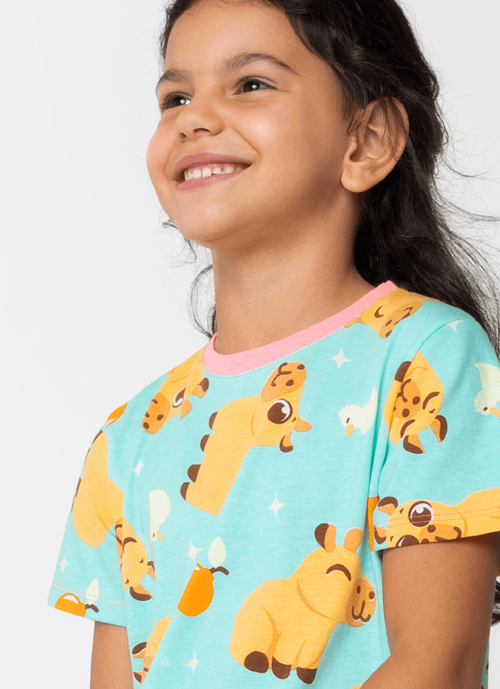 Camisola-Manga-Curta-Algodao-Menina-Capivara-Vibes