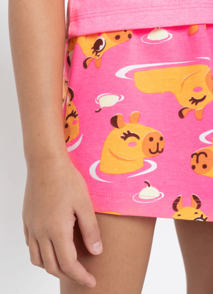 Pijama-Manga-Curta-Algodao-Menina-Capivara-Vibes