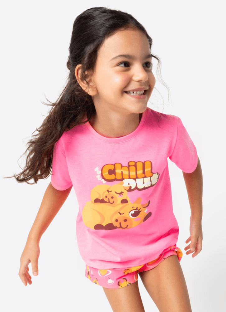 Pijama-Manga-Curta-Algodao-Menina-Capivara-Vibes