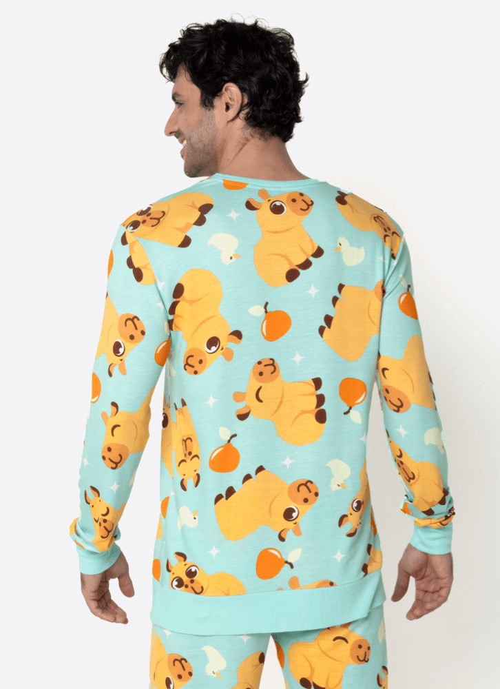 Pijama-Manga-Longa-Viscolycra-Unissex-Capivara-Vibes