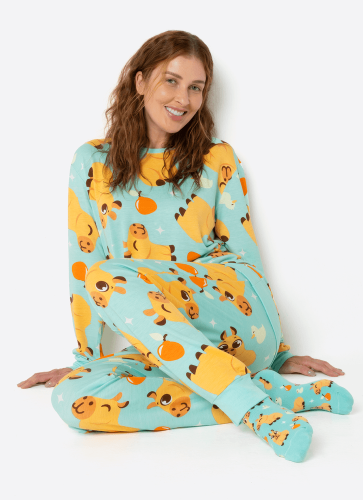 Pijama-Manga-Longa-Viscolycra-Unissex-Capivara-Vibes